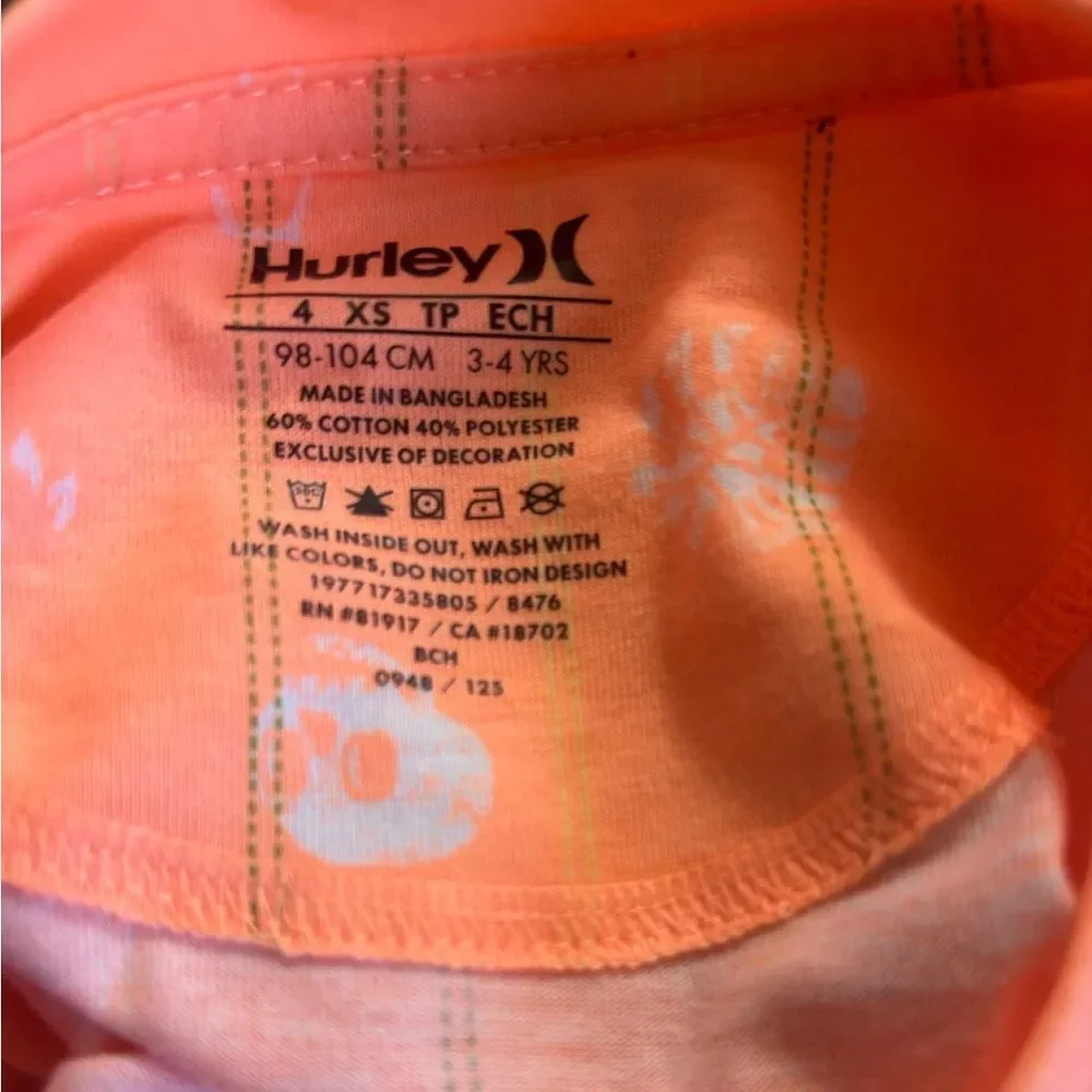 Hurley Orange T-Shirt and Tan Shorts Set